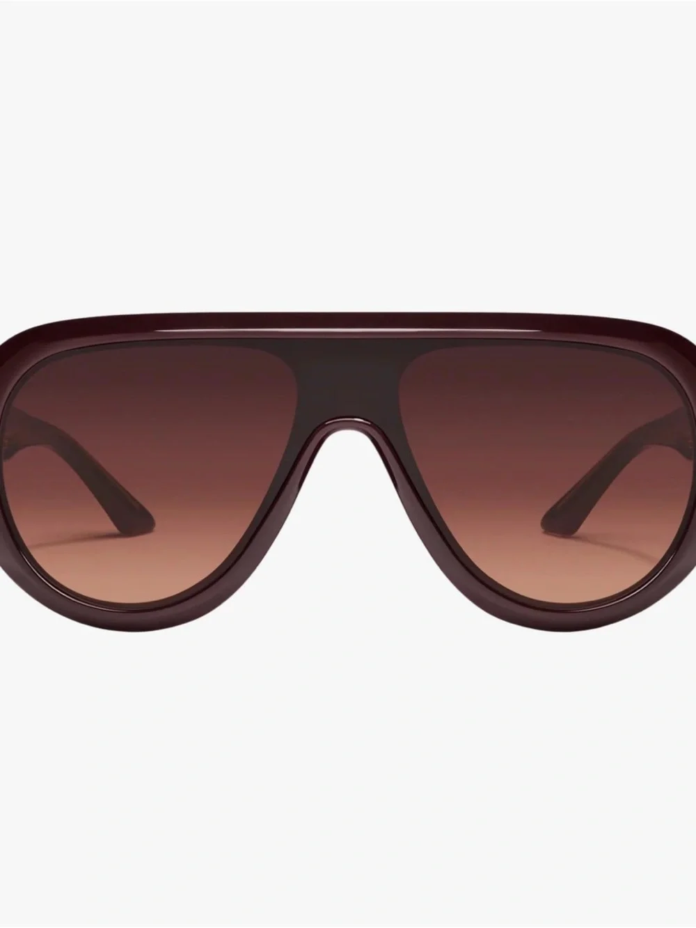 Quay Australia Set List Oversized Shield Sunglasses - Dark Brown Gradient